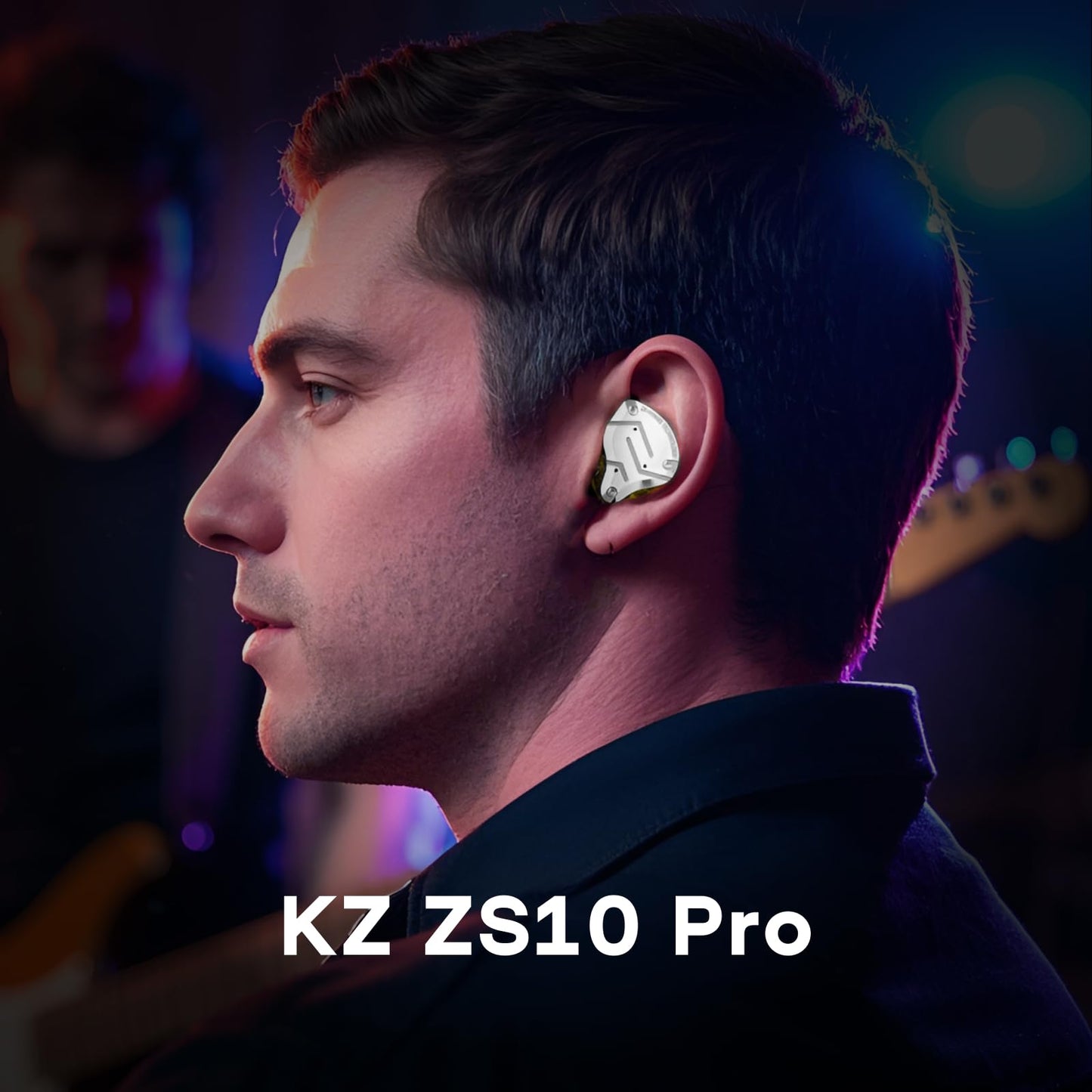 Linsoul KZ ZS10 Pro, 4BA+1DD 5 Driver in Ear Monitor, HiFi Wired Earbuds, Gaming Earbuds, Hybrid IEM Earphones with Stainless Steel Faceplate, Detachable Cable for Musician(with Mic, Black)
