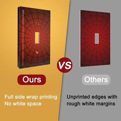 Lolreai Outlet Covers Red Black Spider Web 1 Gang Duplex Light Switch Cover Plate Decorative Wall Plates Electrical Switchplate Receptacle for Kids Room Home Decor（2 Pack）