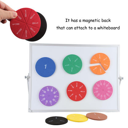 EHR Magnetic Fraction Circles Classroom Set, Fraction Math Manipulatives for Small Group Learning, Hands-On Elementary Math Teaching Tools, 6 Sets