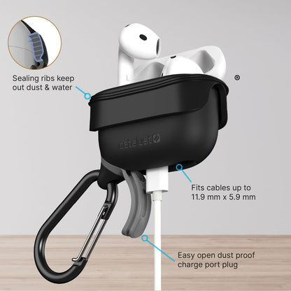Catalyst Waterproof Case for AirPods 4 - Drop Protection for Apple AirPods 4th Generation with Carabiner, Wireless Charging Silicone Cover for Apple AirPods 4 Case for Women and Men