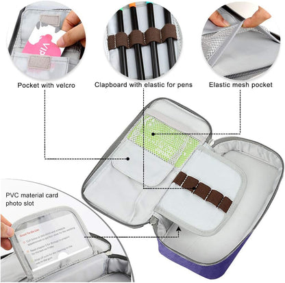 Homecube Big Capacity Pencil Case Oxford Cloth Bag Storage Pouch Marker Pen Pencil Cute Stationery Organizer Bag Holder with Zipper for Middle High School & Office Boy Girl Teen