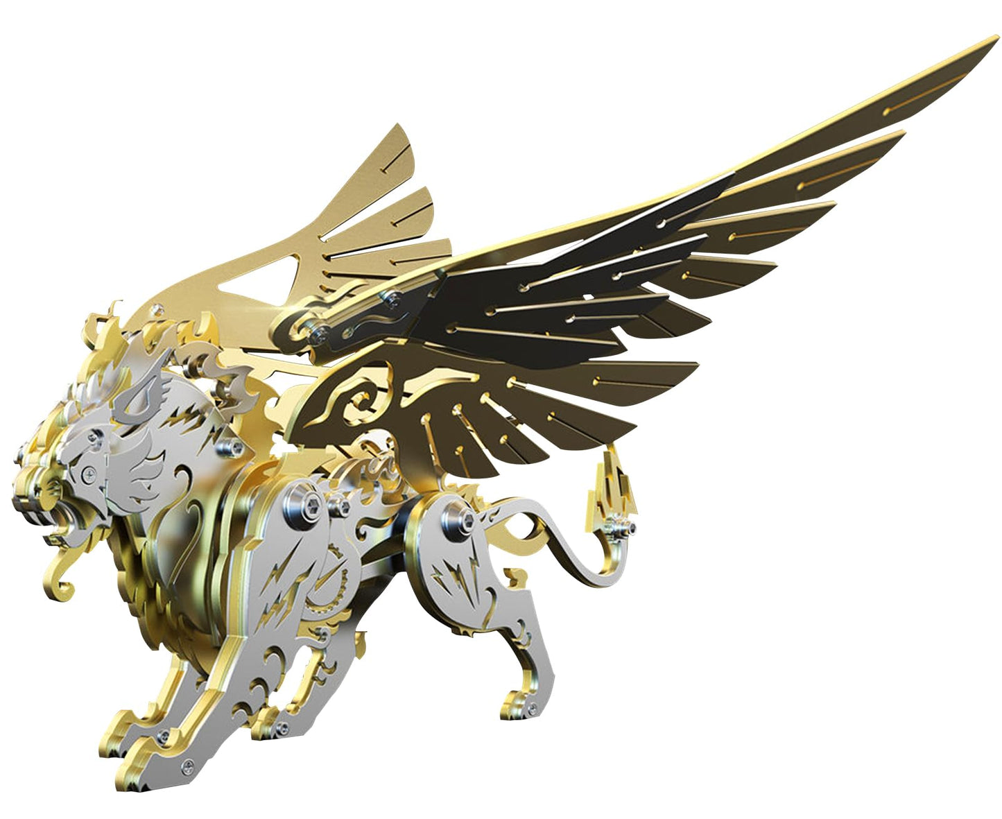 3D Metal Puzzles for Adults,3D Metal Model Kits Mechanical Golden White Tiger,Steel 3D Puzzles Stainless Steel Ornaments for Adults Home Decor Art Craft Gifts Toys.