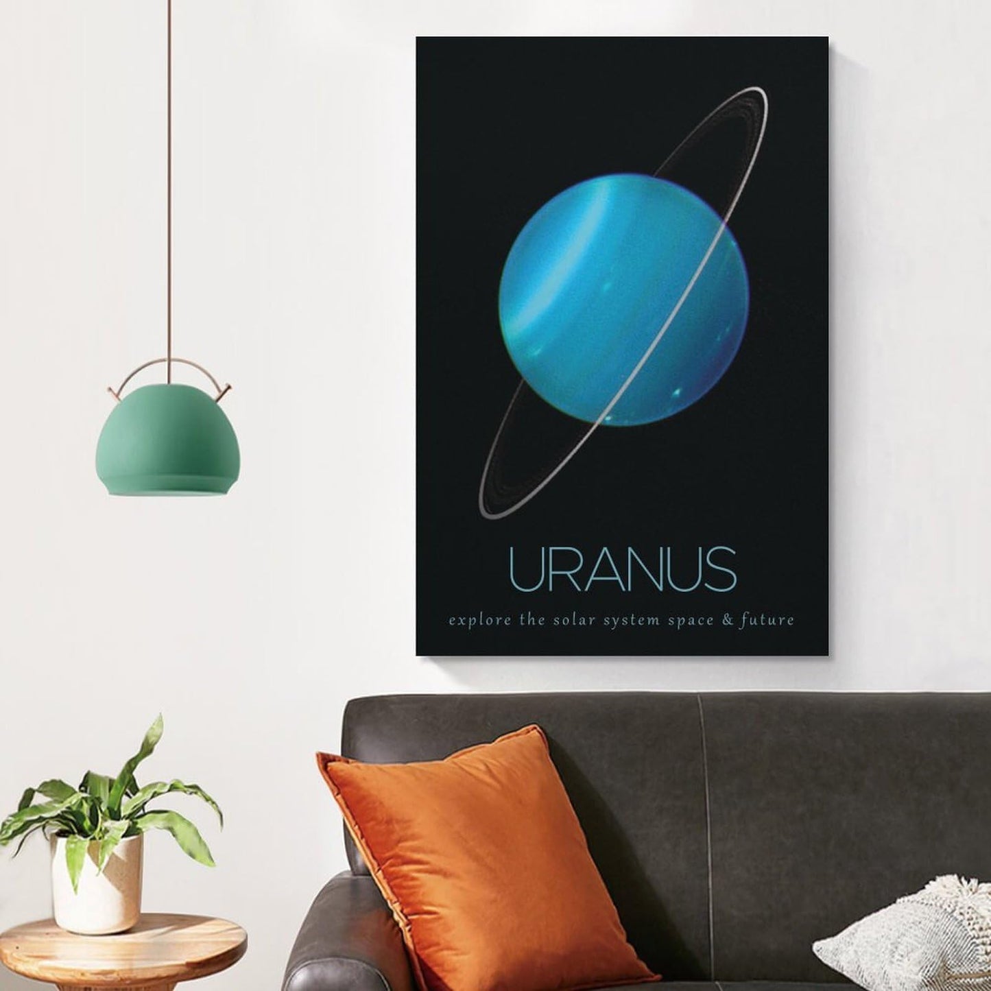LGDSBHH Minimalist Uranus Solar System Canvas Wall Art - Educational Space Planet Poster - Science Classroom & Kids Bedroom Decor - 12x18 Inch (Unframed)