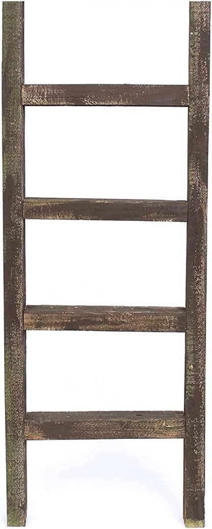 BARNWOODUSA Rustic Decorative Ladder - 100% Upcycled Wood (48" x 12" x 1.5", Espresso)