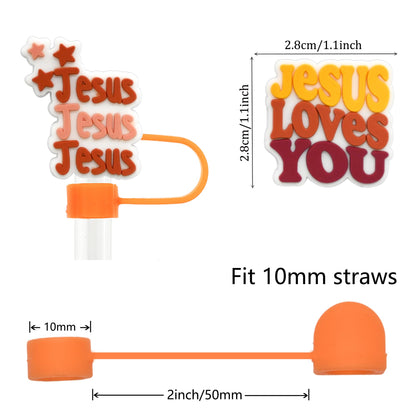 30 Pack Jesus Straw Covers Cap for Tumblers, 10mm Cute Dust-Proof Straw Topper for Water Bottles Stanley Cups Accessories Gifts For Women Party Favors