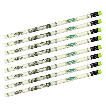 ArtCreativity $100 Bill Pencils - Set of 24 Fun Money Pencils with Erasers, Birthday Party Favors, Goody Bag Fillers & Classroom Teacher Supplies