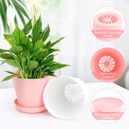 OALCQ 4 Inch Small Flower Pots - 24 Pcs, 8 Colors, Indoor Plant Pots with Drainage