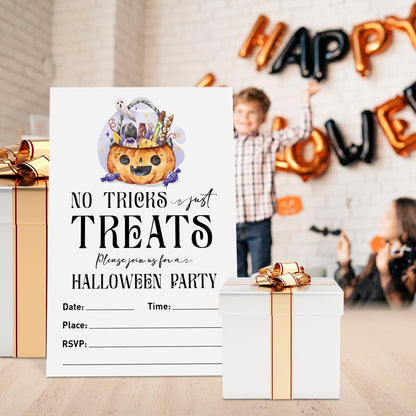 UDNADKEX Halloween Party Invitation for Kids Set of 20, 4"x6" Invites Card