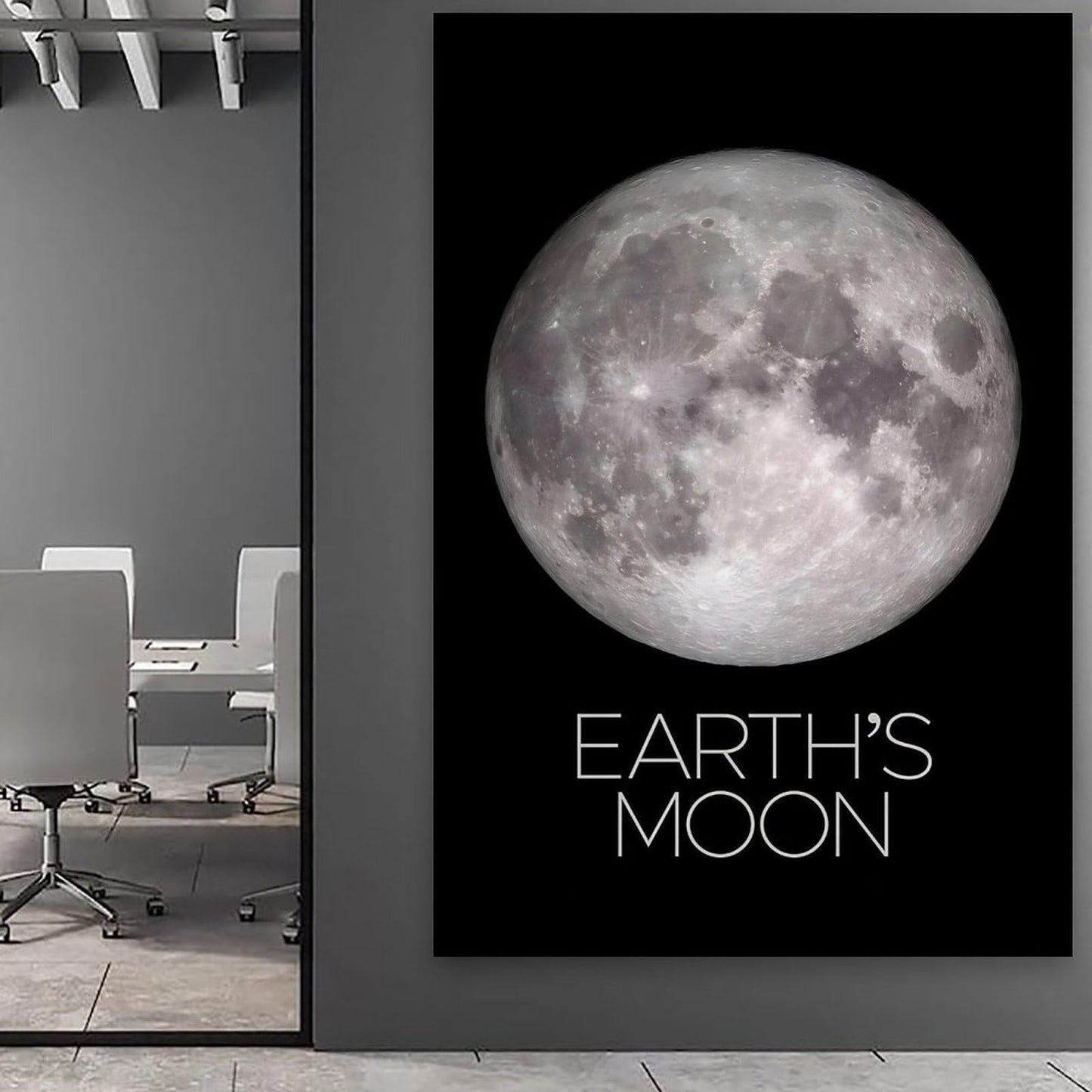 Solar System Planets Canvas Wall Art - Moon Planet Space Poster for Kids Room Bedroom Classroom, STEM Educational Astronomy Decor, Science Gift for Boys Girls, 12x18 Inch Framed