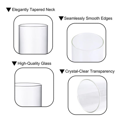 PHOSPHOR Hurricane Candle HoldersFor Pillar Candle Clear Glass Cylinder Centerpieces Vases Table Decoration Centerpiece Floral Room Decor Clear Seeded Bubbles Living Dining Kitchen 3 Pieces