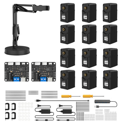 AI Robotic Arm Kit Hiwonder SO-ARM101 Compatible with LeRobot Open-Source Project Embodied Imitation Learning Robot Arm 12 High-Torque Bus Servos & Tutorials(DIY Kit, NO 3D Printed Part, Unassembled)