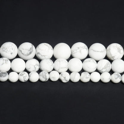 35pcs 10mm Matte Howlite Beads Natural Gemstone Beads Round Loose Beads for Jewelry Making