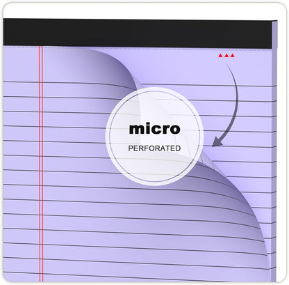 6pcs Small Legal Pad 5x8 College Ruled Purple Legal Pads Notepads 6 Pack Study Back Writing Pads 5 x 8 Perforated Narrow Ruled Pads of Paper Purple
