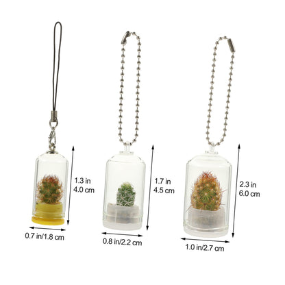 POPETPOP 6pcs Glass Terrarium Keychain for Air Plant Hydroponic Decor Keychain Accessory