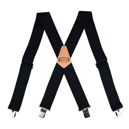 MELOTOUGH Suspenders for Men Heavy Duty Men's Suspenders w/Clip Big and Tall Work suspenders Mens Suspenders for Jeans (Black)