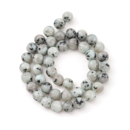 6mm 60pcs DIY Natural Kiwi Jasper Stone Beads Round Healing Crystal Gemstone Loose Beads for Jewelry Making Handmade Bracelet Necklace