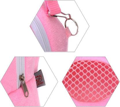 WishLotus Hamster Carrier Bag, Portable Outgoing Travel Handbags with Nylon Straps Small Pet Pouch for Hamster Rat Mini Hedgehog (Pink, S)