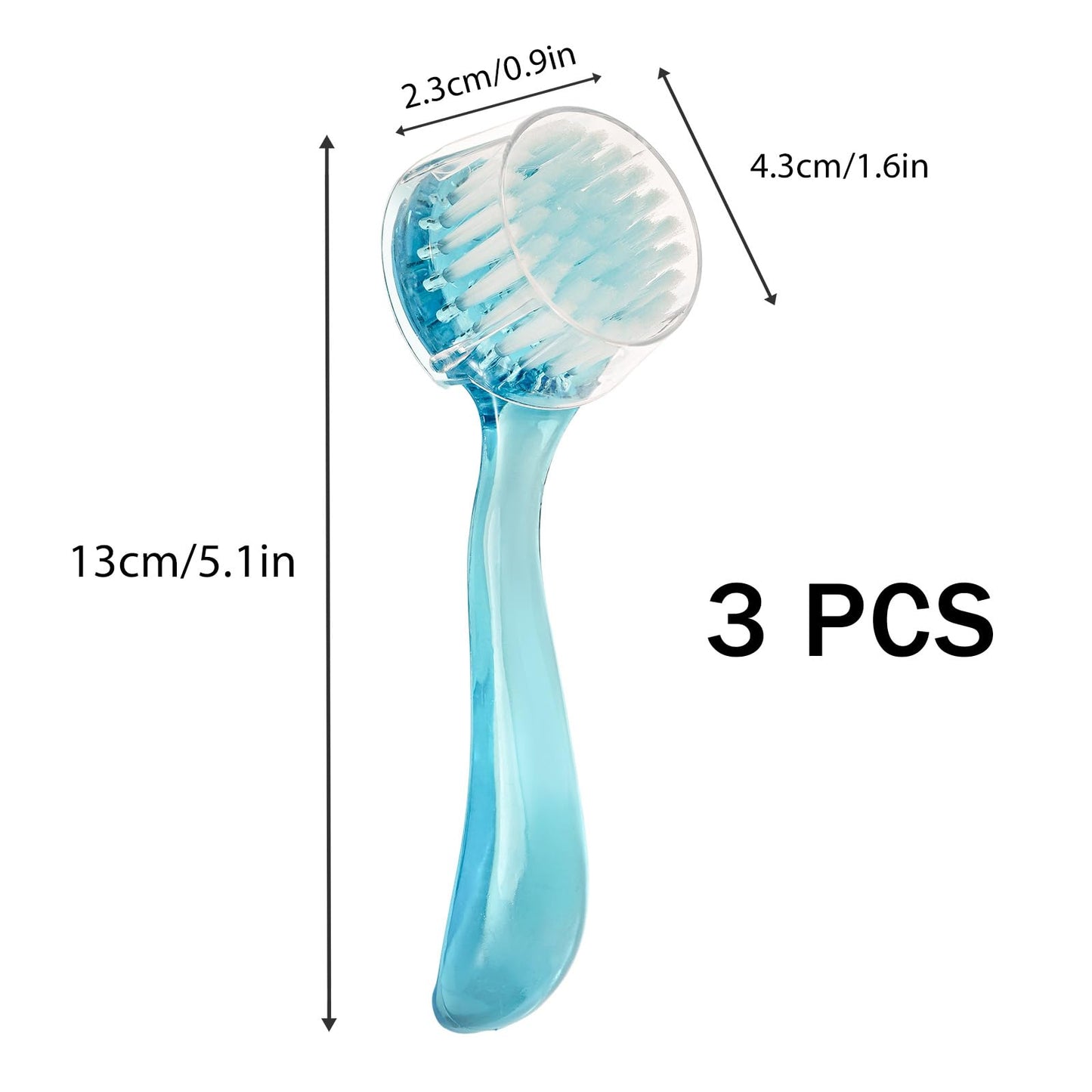 3 Pcs Facial Cleansing Brush, Useekoo Manual Face Brushes for Cleansing and Exfoliating, Face Scrubber to Massage, Deep Pore Exfoliation, Makeup Remove and Skin Care with Soft Bristles