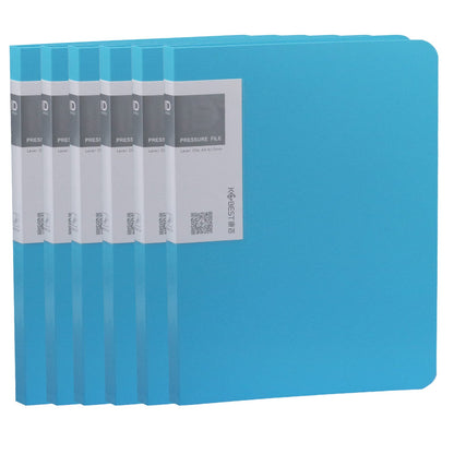 Acocony Punchless Binder with Clamp Letter Size Punchless Clamp Binder 8.5 x 11 Report Covers Plastic Watery Blue Pack of 6