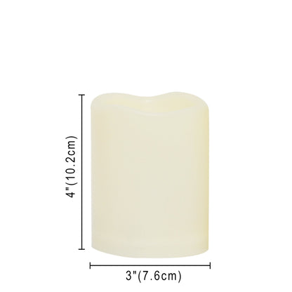 Outdoor Waterproof Battery Operated Flameless LED Pillar Candles with Remote Timer Flickering Electric Plastic Resin Decorative Lights for Xmas Christmas Wedding Party Decorations Gifts Supplies 3 PCS