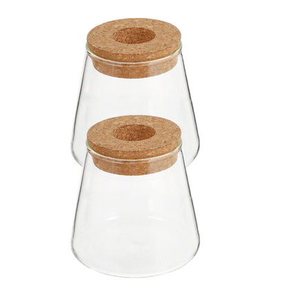 Balacoo 2pcs Hydroponic Glass Planter Vase Desktop Terrarium for Water Plants 6.5cm Opening Glass Eco Bottle Suitable for Home Office Gardening