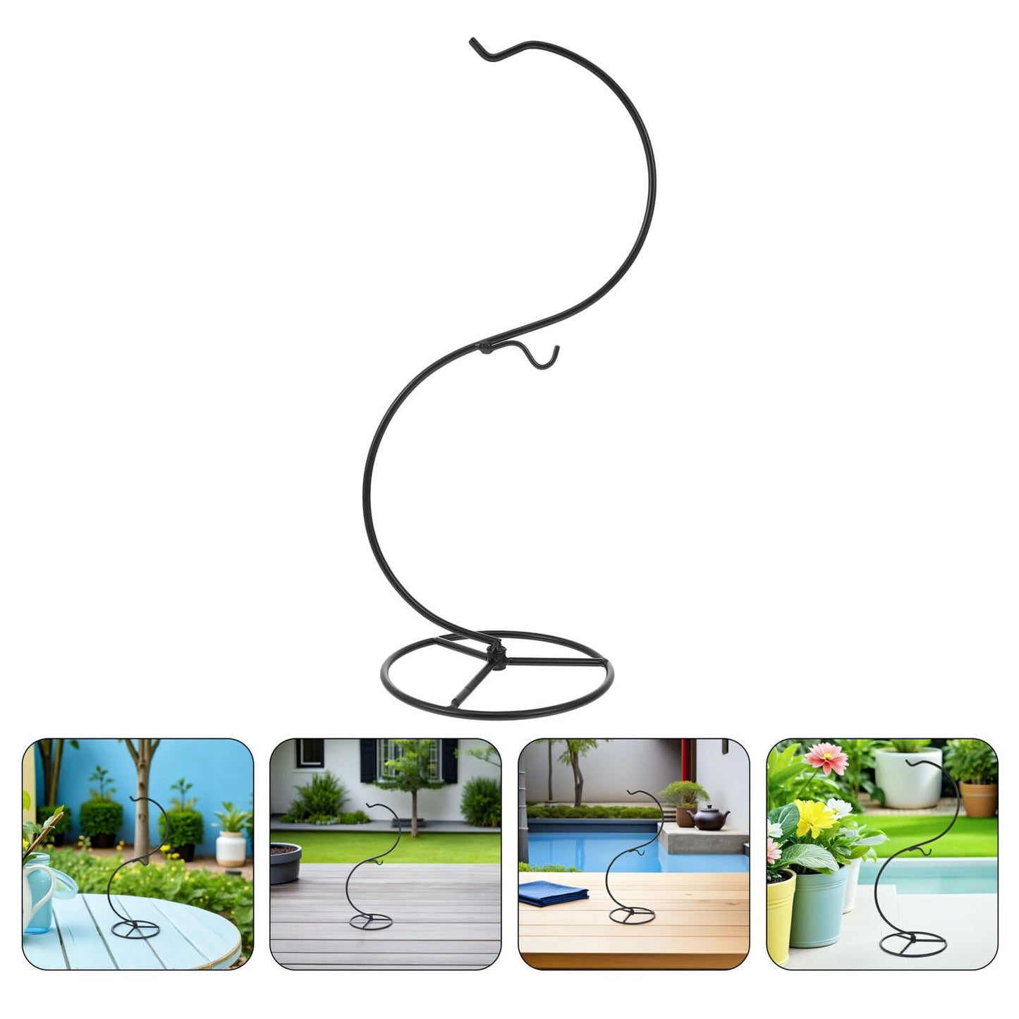 Lurrose 2pcs S-shaped Micro Landscape Bottle Hangers 14x34.2cm Iron Wire Hanging Hook Stand for Glass Terrariums Air Plant Holders Seasonal Ornament Display Home Wedding Decor