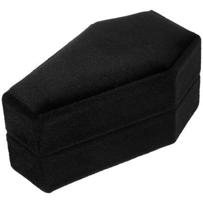 KICHOUSE Coffin Ring Box Gothic Ring Box Jewelry Storage for Rings Halloween Jewelry for Wedding Proposal Portable Travel Case 3.62 X 2.12 X 1.69 in