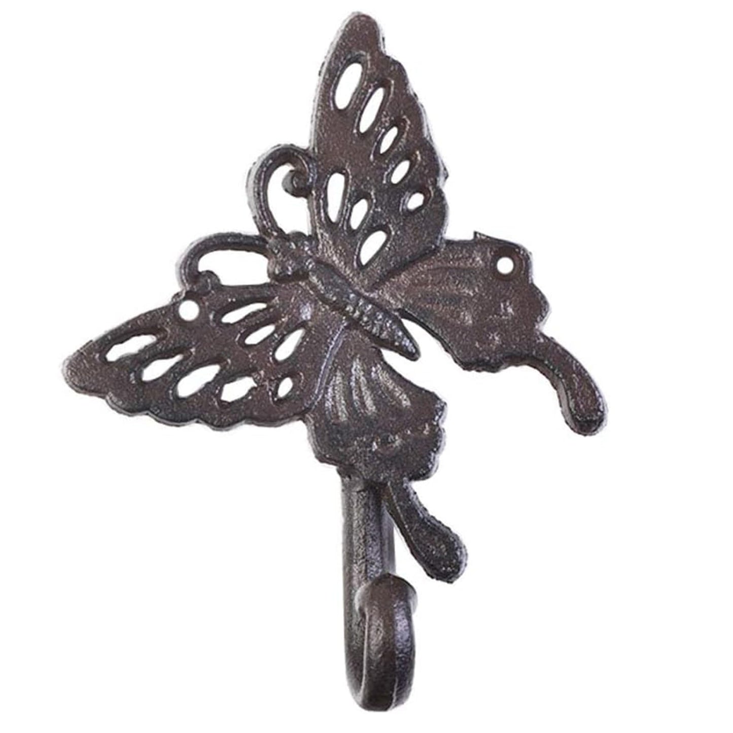 Hdtyyln Butterfly Hook, Cast Iron Wall Hooks, Heavy Duty Coat Hooks, Decorative Animal Hook for Home Kitchen Balcony Office Outdoor Garden Hanging Clothes Caps Bags Coats Daily Tools Planter, 1Pcs