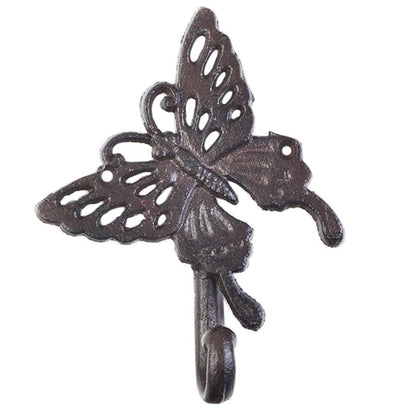 Hdtyyln Butterfly Hook, Cast Iron Wall Hooks, Heavy Duty Coat Hooks, Decorative Animal Hook for Home Kitchen Balcony Office Outdoor Garden Hanging Clothes Caps Bags Coats Daily Tools Planter, 1Pcs
