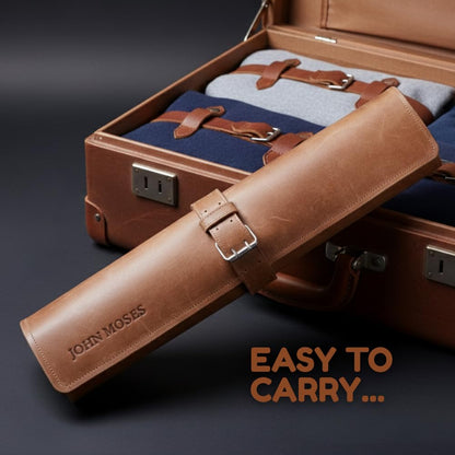 Leather Knife Roll Bag Professional Chef Knife Case, Cooks & Culinary Tools Carrying Storage, Durable Knife Sheath Holder, Portable Knife Wrap - 4 Slots