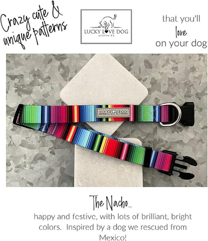 Lucky Love Dog - Adjustable Dog Collar with Easy Click Buckle for Large Dogs, Durable, & Comfortable for Male & Female Dogs, Pet Collar for Puppies & Adult Ones - Nacho, XL