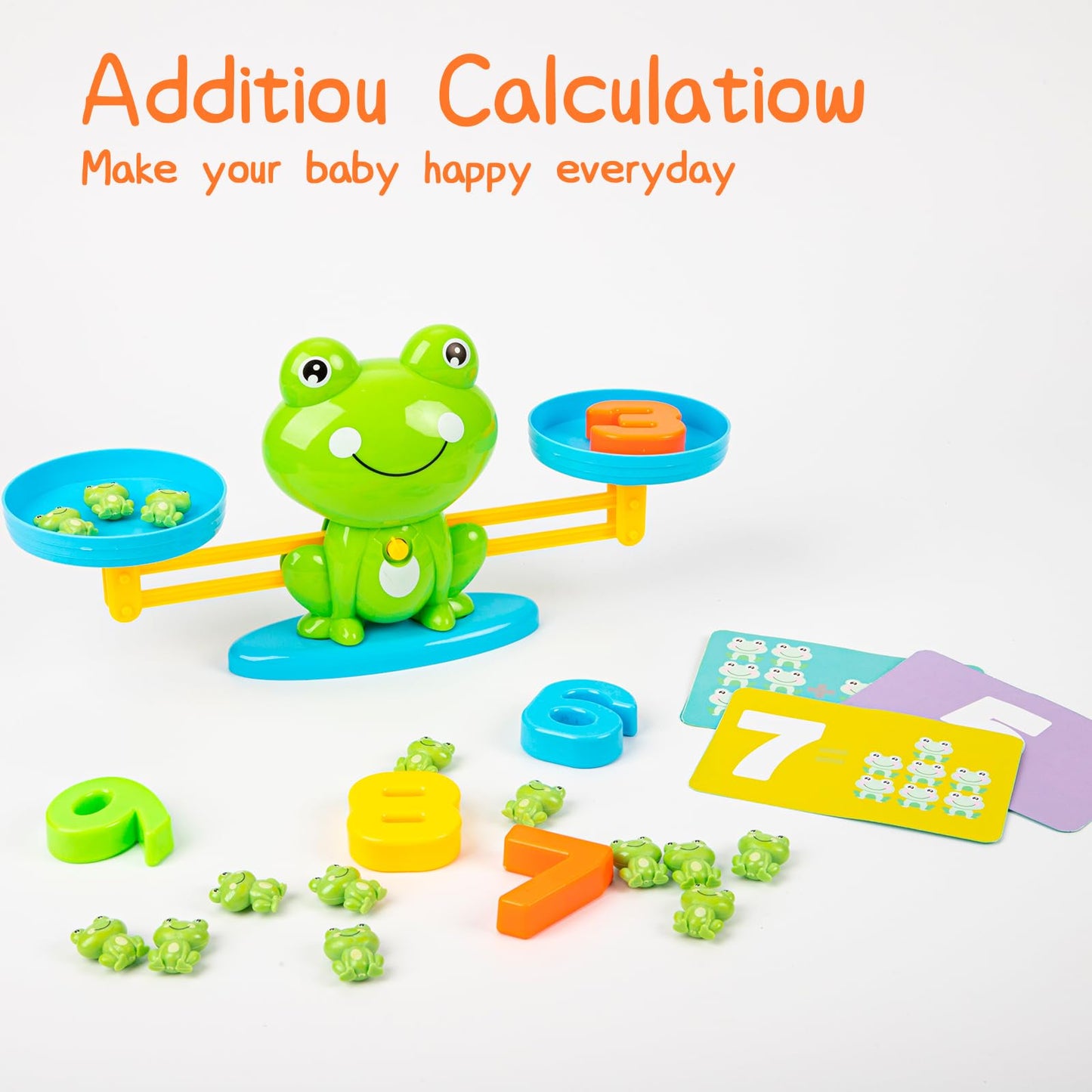 lonfypeng Frog Balance Counting Toys, Cool Math Learning Games for Boys and Girls, Educational Number Preschool Toy, Fun Children's Gift STEM Math Games for Kids Age 3+ (63 PCS)