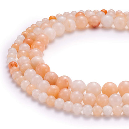 BEADIA Natural Pink Aventurine Jade Stone Round Loose Semi Gemstone Beads for Jewelry Making 6MM 61PCS