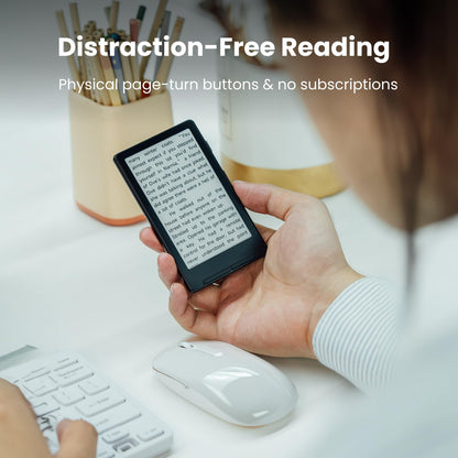 XTEINK X4 E-Book Reader (Developer Edition), 4.3" Pocket E-Ink eReader, Physical Page-Turn Buttons, Ultra-Thin 0.23" & 2.72 oz, Magnetic-Ready Design, Distraction-Free Reading, 16GB, Space Black