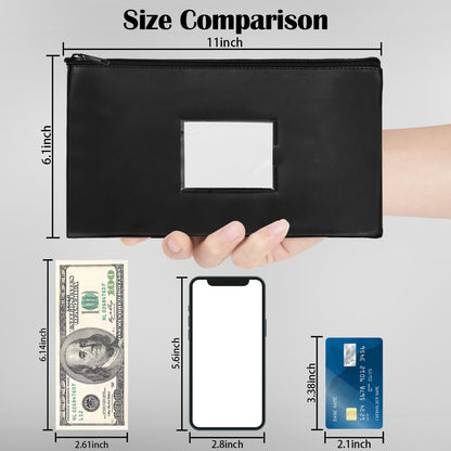 VOCHIC 10 Pieces Money Bags with Zipper, Money Pouch,PU Bank Deposit Bags, Bank Bag, Cash Wallet Pouches with Label for Coins, Cosmetics, School Gifts,Invoice, Bills, Tools, Receipt Holder,11x6.1 inch