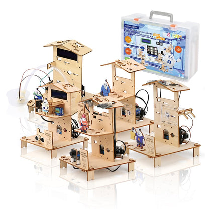 ACEBOTT 5-in-1 ESP32 STEM Smart Home and School Education Kit Compatible with Arduino, STEM Robotics Science Kits for Students Age 12+, Engineering Projects STEAM Activities Gifts 12-16 Year Old