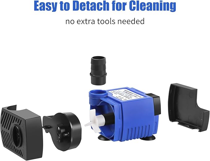 AQUANEAT Small Fountain Pump, 50 GPH Mini Submersible Water Pump with 3.3 ft Tubing, for Aquarium Fish Tank, Pet Water Fountain, Hydroponics, Pond Waterfall Filter Pump