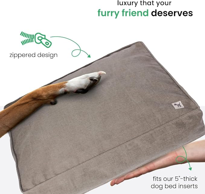 Molly Mutt Jupiter Dog Bed Duvet Cover, GOTS-Certified 100% Cotton Canvas Cover for Dog, Puppy, or Cat Bed, Durable, Washable, and Free of Harmful Chemicals, Huge, 36"x45"x5", Brown
