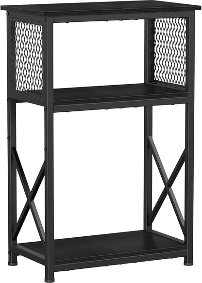 Snughome 10 Gallon Aquarium Stand with Storage, 3 Tier Heavy Metal Fish Tank Stand Shelf 20.47" x 11.42" x 30.91", Black