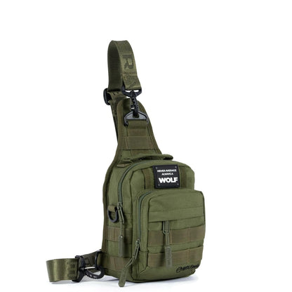 WOLFpak 4L Mini Tactical Sling Bag (OD Green) Compact Crossbody Backpack for Gym, Travel & EDC | Tactical Shoulder Bag with Multiple Pockets – Lightweight, Durable Sling Pack for Men & Women