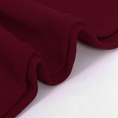 Peomeise 50pcs Burgundy Spandex Chair Sashes with Buckle Slider for Wedding, Party Decoration