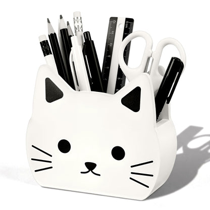 Tenceur Cat Pen Holder Cute Cat Large Capacity Pencil Holder Funny Office Decor Pencil Cup Pot Desk Organizer for Office Makeup Brush Holders Back to School Funny Gift for Coworkers Women