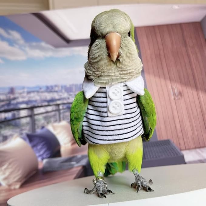 Bird Diaper Flight Suit Summer Clothes Cosplay Photo Prop for Parrots Lovebird Parakeet Cockatiel Small Animals Apparel (With Diaper, Blue Quaker)
