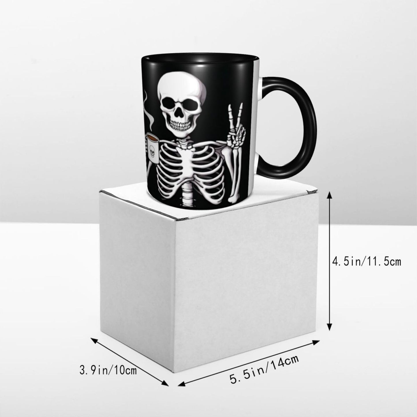 Yamegoun Skull Coffee Mug 11oz Ceramic Tea Cup Kitchen Decor Microwave Safe for Office and Home Novelty Christmas Gifts for Men Women