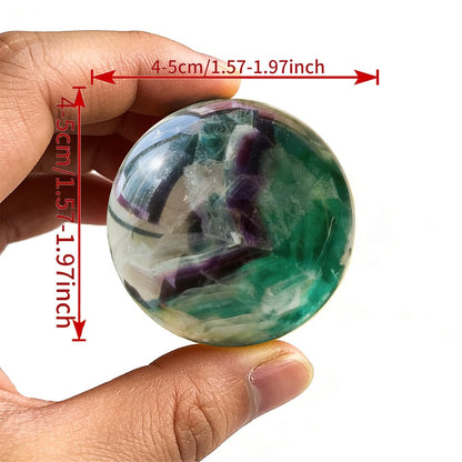 AierCrystal Natural Stone Crystal Sphere Feng Shui Home Decoration Ball Positive Energy Scrying Orb for Meditation Tool for Spiritual Space Purification Globe Diameter4-5cm Fluorite Sphere