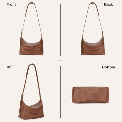 FALAN MULE Hobo Bags for Women Soft Foldable PU Leather Tote Crossbody Purses Stylish Slouchy Shoulder Handbag