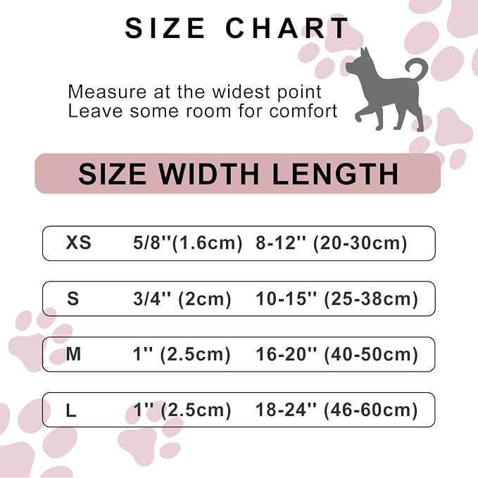 FURRYFECTION Reflective Dog Collar and Leash Set with Quick Release Buckle, Padded with Neoprene Adjustable Nylon Dog Collar for Small Medium and Large Dogs (Medium Collar+5FT Leash, Pink)