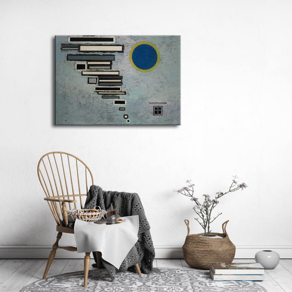 Wieco Art Framed Canvas Wall Art Composition VII, 1913 by Wassily Kandinsky Classic Abstract Famous Paintings Reproductions Canvas Wall Art for Home Decoration