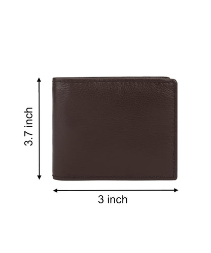 Leatherboss Leather Boys Slim Compact Flap Id Coin Pocket Bifold Wallet with debit credit card holder, Dark Brown