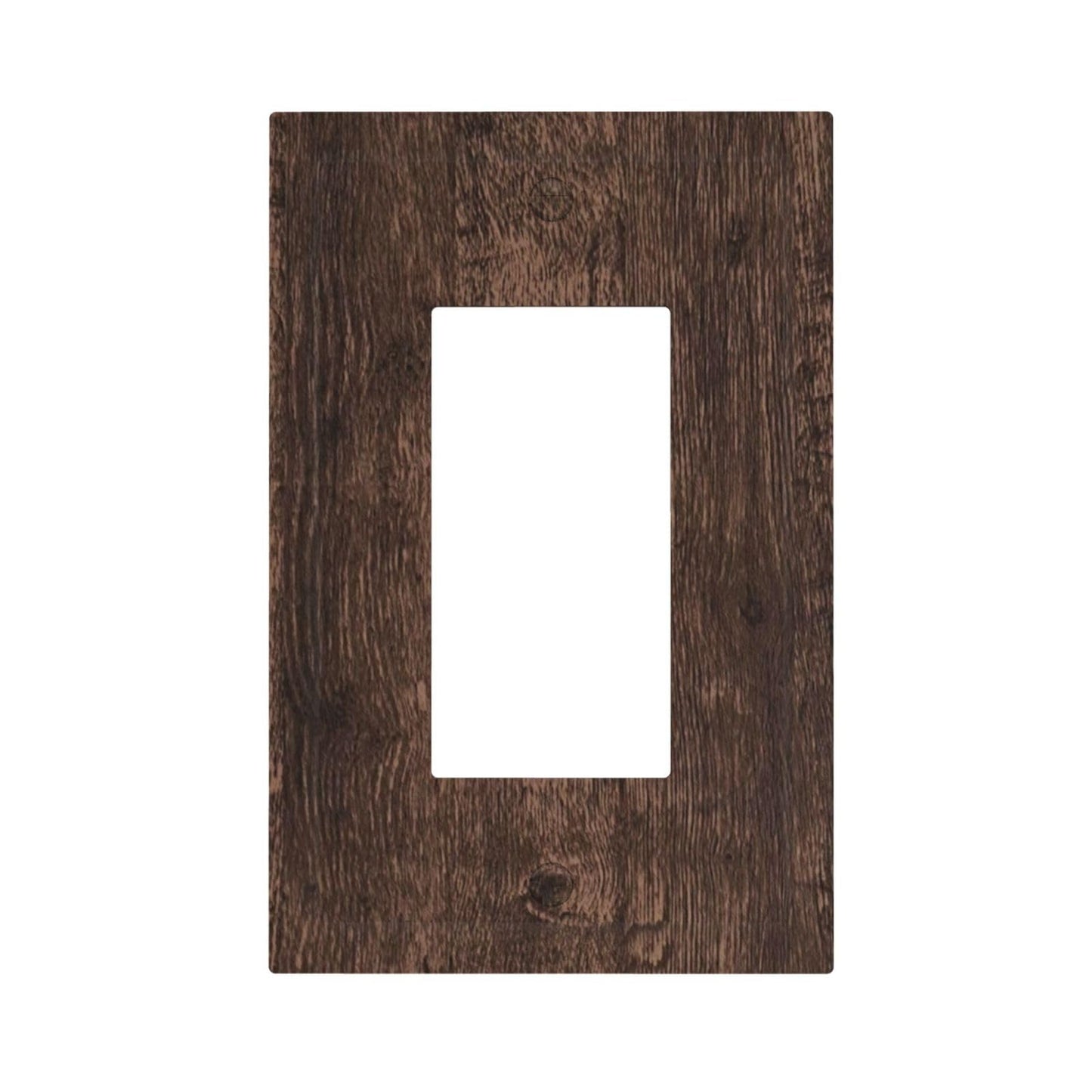 WMHUSU Decorative Outlet Covers Rustic Dark Brown Wood Grain Farmhouse Cabin 1 Gang Single Decora GFCI Device Light Switch Covers Plate 1 Rocker Wall Plate Jumbo Switch Cover Plate (2 Pack)